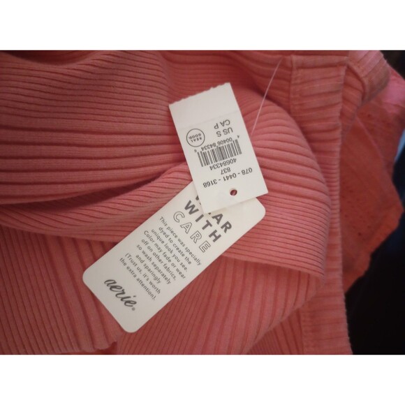 Aerie Free Spirit Ribbed Tank Top Textured Pink Size Small NWT - Picture 4 of 6